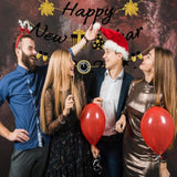 2026 Happy New Year Black and Gold Banner Party Decor No DIY