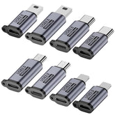 Usb C/Lightning To Micro Usb Adapter, Type C To Lightning Converter, Usb C To Mini Usb Connector (8 Pack)