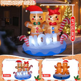 2025 Christmas Inflatable Gingerbread 6Ft Gingerbread Man Couple With Candy Canes Christmas Inflatables Outdoor Decorati