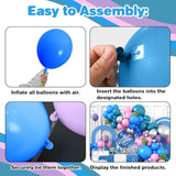 118PCS Blue Purple Balloon Garland Kit - Metallic & Pastel Balloons for Any Party