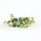 4 Pieces Pillar Candle Rings Wreaths, Artificial Eucalyptus Leaves Wreaths Greenery Candleholders, Rustic Farmhouse Decorative Wreath For Easter Christmas Wedding Party Home Table Door