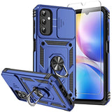 Galaxy A14 5G Case with Screen & Camera Protection Military-Grade Kickstand Blue
