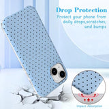 Magnetic Polka Dot Phone Case for iPhone 15, Blue, Fashion Cute Design