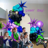 127Pcs Gamer Balloon Arch Kit β Purple Teal Green Black for Game Party & Birthday Decor