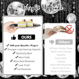 194pcs Black Silver New Year 2026 Party Tableware for 24 Guests