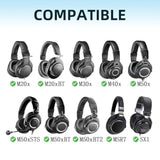 Replacement Ear Cushions For Audio Technica Ath M50X M50Xbt M50Rd M40X M30X M20X Msr7 Sx1 Monitor Headphones,Durable Thick Mesh Fabric Ear Cushions,Added Thickness(Black)