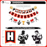 Boxing Party Decorations Happy Birthday Banner & Balloons for UFC & Fight Night Theme