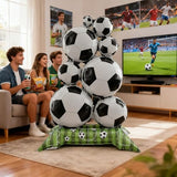 2Pcs Soccer Balloons Birthday Party Decorations - 38 Inch Standing Soccer Balloon Green Field Base for Soccers Theme Birthday Party Decorations Supplies - World Cup Soccer Theme Decor
