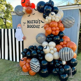 Halloween Balloon Garland Arch Kit 135pcs Burnt Orange Black Sand White Balloons Party Decorations