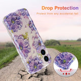 Colorful Retro Oil Painting Flower Phone Case for iPhone 17, Purple
