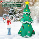 7 Ft Tall Christmas Inflatables Tree Decorations Outdoor, Blow Up Christmas Tree Yard Decor With Led Lights Star Treetop