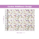 Kraft Floral Wrapping Paper Roll - Mini Roll - 17 Inch X 16.5 Feet - Garden Wildflower Wrapping Paper Perfect For Girls Women Birthday, Wedding, Bridal Shower