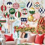 Christmas Ball Hanging Swirl, 48Pcs Merry Christmas Foil Swirls Ceiling Hanging Decorations Indoor For Xmas Holiday Indoor Outdoor Party Supplies