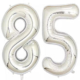40Inch Silver Foil 85 Helium Jumbo Digital Number Balloons, 85Th Birth