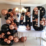 Rose Gold Black Balloons Garland Kit, 100Pcs Metallic Chrome Rose Gold Black And Rose Gold Confetti Balloons Arch For Wedding, Birthday, Graduation, Baby Shower Party Decoration