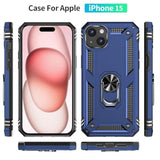 For Iphone 15 Case: Iphone 15 Phone Case With Hd Screen Protector - Military Grade Protective Cases With Ring For Iphone 15(Blue)