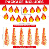Fire Flame Birthday Party Decoration Pentecost Decorations Fireman Paper Banner Flame Hanging Swirls Streamer Firefighter Photo Booth Prop Supplies Favors Gatherings Celebrations Decor