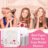 100PCS Floral Disposable Plates – 9'' Dinner & 7'' Dessert Set for Any Event