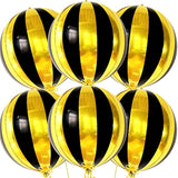 22 Inch Black Gold Balloons Pack of 6 for New Year Party Decorations