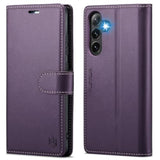 Wallet Case For Samsung Galaxy S24 Plus/S24+, Rfid Blocking Credit Card Holder, Pu Leather Folio Flip Kickstand Protective Shockproof Cover For Galaxy S24 Plus (Purple)