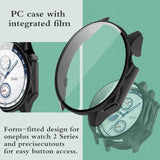 Watch Screen Protector (4+1Pack) Compatible For Oneplus Watch 2 And Case With Tempered Glass Film Hard Pc Bumper Full Coverage Cover, Black