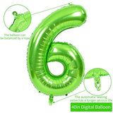 40-Inch Green Number Balloons 0–9 Foil Helium Birthday Party Decorations