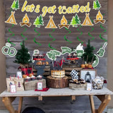 10Pcs Camp Bachelorette Decorations, "Let's Get Toasted" Banner & Hanging Swirls