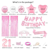21St Birthday Decorations For Her - Rose Gold 21 Birthday Party Decor,