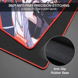 Redragon EISA P047L Anime Gaming Mouse Pad - Smooth Lycra Surface, Anti-Slip Rubber Base, Spill-Resistant, Durable 5mm Thick Design, 35 x 16 inches, Black