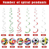 18 Pcs World Cup Decorations 2026 Hanging Swirls, soccer theme party decorations Hanging Ceiling Spirals for World Cup Home Birthday Party (12Pcs Soccer Flag Hanging Swirls and 6pcs Hanging Swirls)