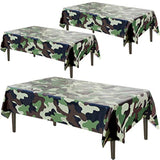 3-Pack Army Camo Plastic Tablecloths – 54" x 102" Military Party Covers for Tables & Decor