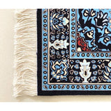 Beautiful Oriental Rug Style Mousepad, Navy Miniature Carpet Computer Mouse Pad, Rectangular, Non-Slip, Elegant Office Accessories