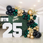Green And Black Gold Balloons Garland Arch Kit 137Pcs Double Stuffed Dark Emerald Green And Chome Gold Balloons For Birthday Graduation Christmas Decorations Happy New Year Eve Decorations 2025