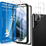 2+2 Pack for Galaxy S21 Plus Screen Protector (6.70 inches) with Camera Lens Protector, Case Friendly Tempered Glass Film, Fingerprint