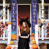 Haunted House Halloween Door Banner 71x12in Welcome Foolish Mortals Sign Party Decor