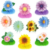 10 Pieces Sunflower Honeycomb Centerpiece Table Toppers, Autumn Summer Spring Birthday Decor For Women Kids Office Classroom Birthday Party Easter Butterfly Party Daisy Mother'S Day Supplies