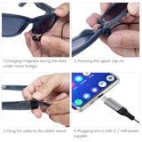 Usb-C Charger For Ray-Ban Meta Wayfarer Smart Glasses, Magnetic Cable Compatible With Rayban Skyler Sunglasses, With Led Indicator And Usb Adapter, 5Ft