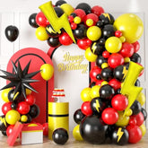 Red Black Yellow Balloon Arch Kit – Fun Cartoon-Themed Party Balloons for Birthdays & Baby Showers