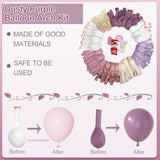 173Pcs Dusty Purple Balloon Arch Garland Kit, Double-Stuffed Pink White Sand Lavender Lilac Light Purple Rose Gold Confetti Balloons For Baby Bridal Shower Wedding Birthday Party Decorations