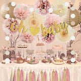 Dusty Rose Boho Pink Baby Shower Decorations For Girl Champagne Brown Neutral Oh Baby Shower Decorations Beige And Pink Gender Reveal Party Decor With Tissue Paper Pom Poms Cream Boho Tassel Garland