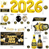 47pcs New Year 2026 Party Decorations with Balloons Banner Backdrop