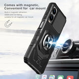 For Cricket Icon 6 Case/Att Verge Case With Screen Protector,Dual Layer Military Grade Protection With Ring Stand,Rugged Shockproof Corner Silicone Phone Cover For Cricket Icon 6 /Att Verge Black