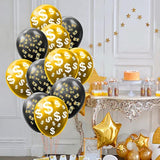 20Pcs Money Dollar Currency Symbol Signs Latex Balloons Dollar Bill Party Balloons For Money Theme Party Birthday Las Vegas Casino Party Wedding Bachelorette Retirement Anniversary Graduation