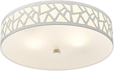 12 Inch Modern Flush Mount Ceiling Light White Metal Frosted Glass 2 Light Fixture