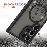 OOK Magnetic for Samsung Galaxy S24 Ultra Black Phone Case Wild Flower 12FT Military Grade Drop Tested Full Body Protection, for S24 Ultra Case, Wild Flower