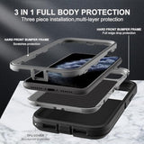 For Iphone 11 Pro Max Case, Military Grade 3 In 1 Heavy Duty Shockproof/Drop Proof/Dust Proof Case With 2Pcs Tempered Glass Screen Protector (Black/Grey)