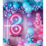 40" Number 8 Starry Foil Balloon for 8th Birthday or Anniversary