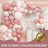 18Inch Boho Dusty Rose Pink Nude Neutral Sand White Balloons Balloon A
