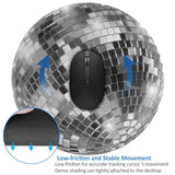 Trendy Silver Disco Ball Round Mouse Pad, Small Gaming Mousepad With Stitched Edge, Non-Slip Rubber Base Mouse Mat Office Desk Accessories For Laptop Computer Decor 7.9 X 7.9 Inch