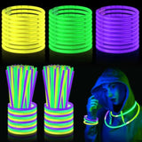 450pcs 8in Mardi Gras Glow Sticks Bracelets Necklaces Party Supplies Neon